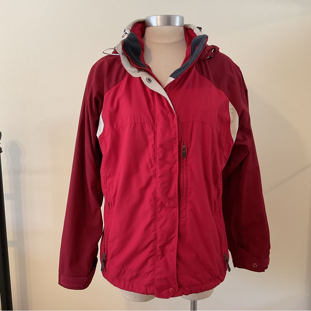 COLUMBIA Red Vertex Core Interchange Lightweight Jacket Shell Ladies Size M - Picture 2 of 16